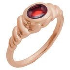 Bezel-Set Puffed Cabochon Ring