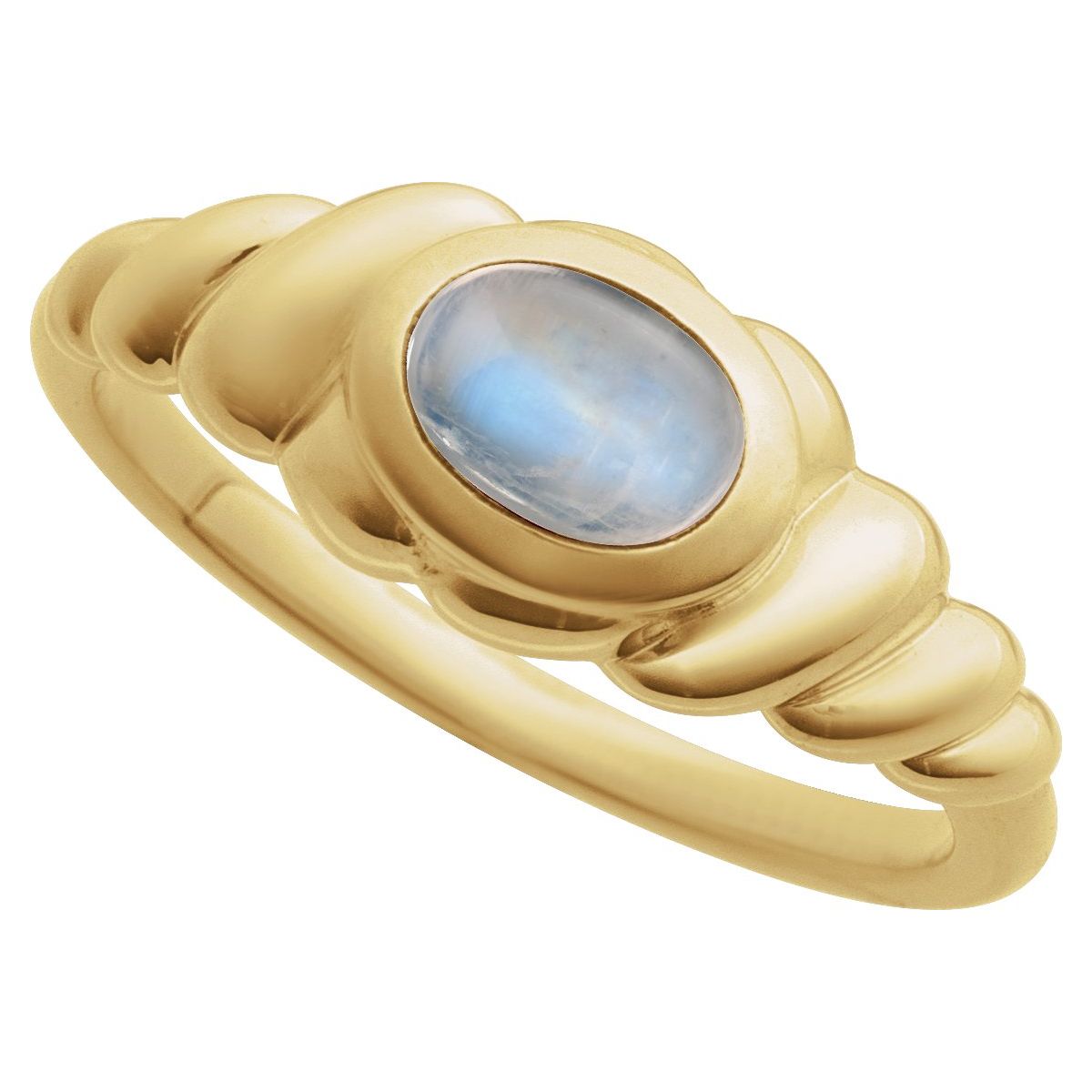 Bezel-Set Puffed Cabochon Ring