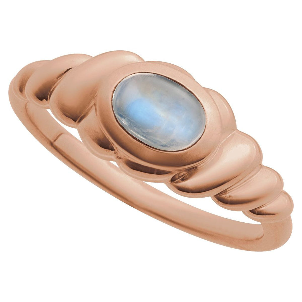Bezel-Set Puffed Cabochon Ring