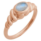 Bezel-Set Puffed Cabochon Ring