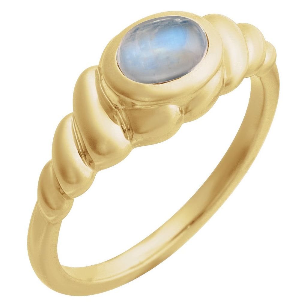 Bezel-Set Puffed Cabochon Ring