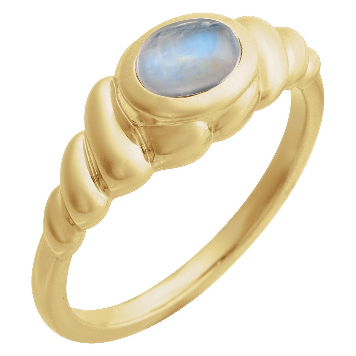 Bezel-Set Puffed Cabochon Ring