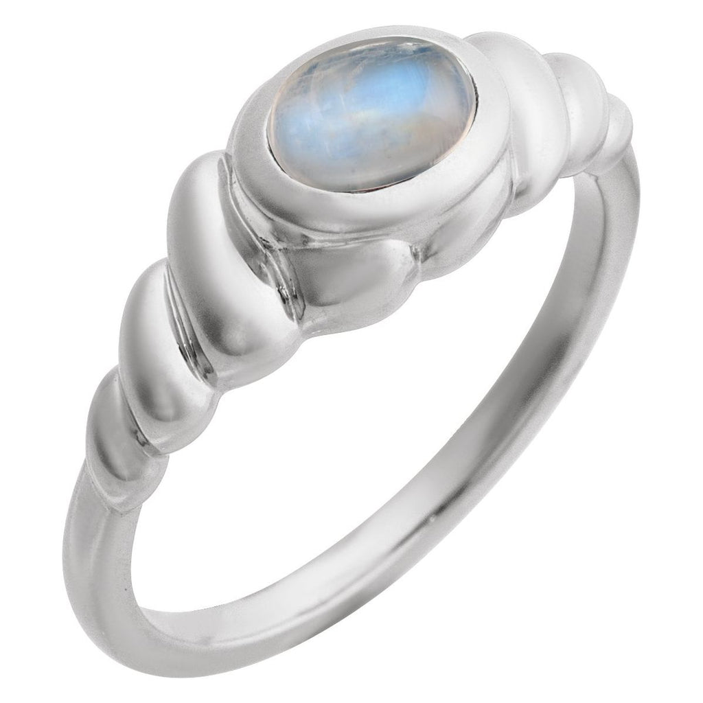 Bezel-Set Puffed Cabochon Ring