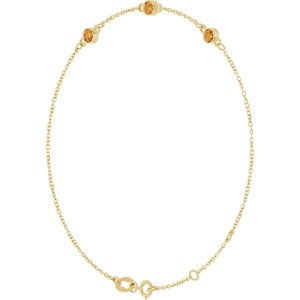 Bezel-Set Link Bracelet