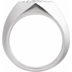 Grooved Geometric Three-Stone Band