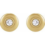 Bezel-Set Puffed Stud Earrings