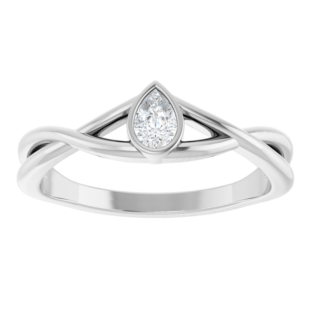 Bezel-Set Criss-Cross Solitaire Ring