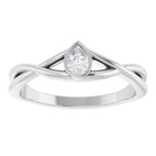 Bezel-Set Criss-Cross Solitaire Ring
