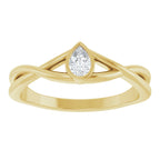 Bezel-Set Criss-Cross Solitaire Ring