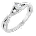 Bezel-Set Criss-Cross Solitaire Ring