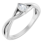 Bezel-Set Criss-Cross Solitaire Ring
