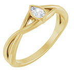Bezel-Set Criss-Cross Solitaire Ring