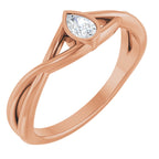 Bezel-Set Criss-Cross Solitaire Ring