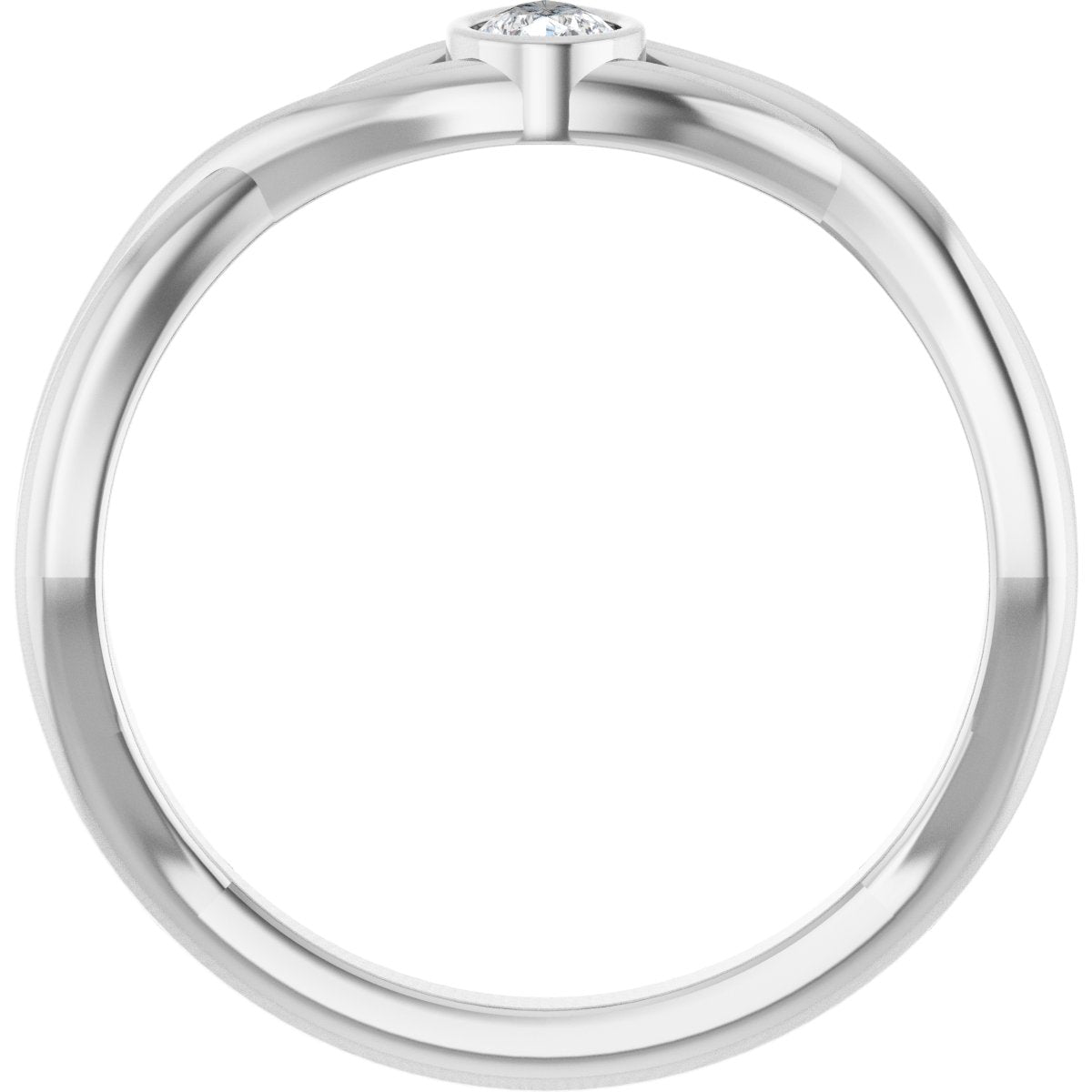 Bezel-Set Criss-Cross Solitaire Ring