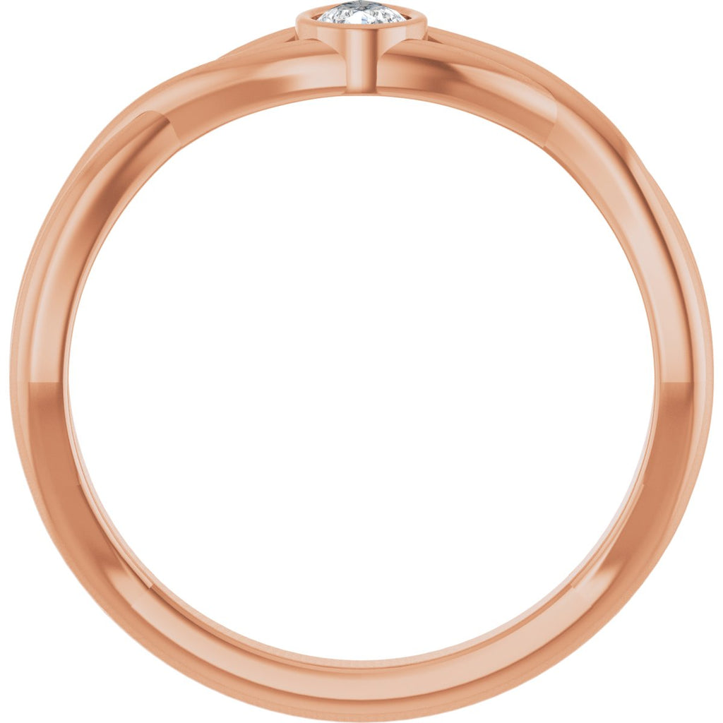 Bezel-Set Criss-Cross Solitaire Ring