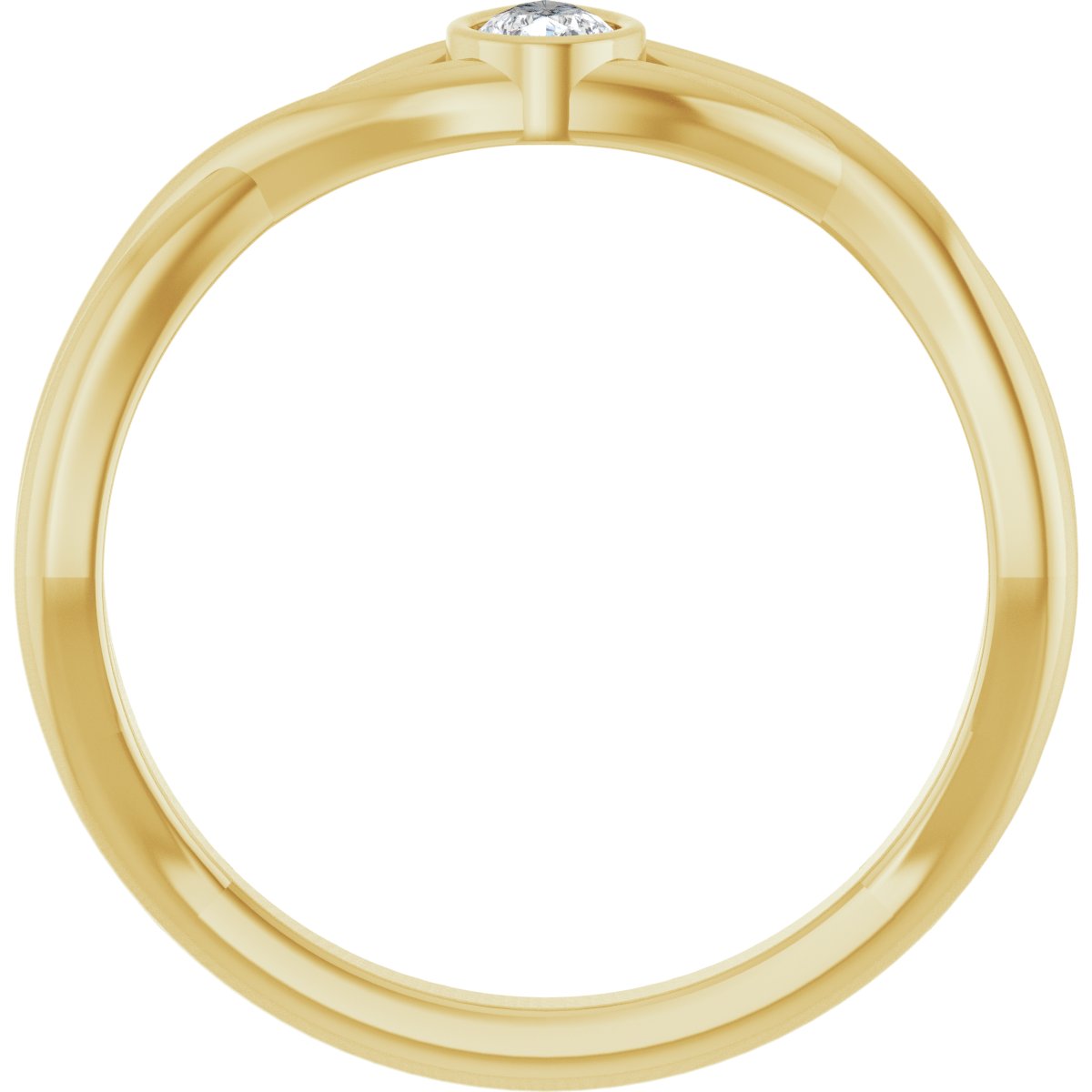 Bezel-Set Criss-Cross Solitaire Ring
