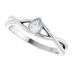 Bezel-Set Criss-Cross Solitaire Ring