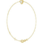 Heart & Paperclip-Style Link Bracelet