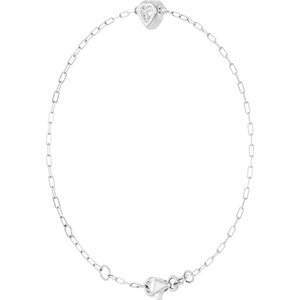 Heart & Paperclip-Style Link Bracelet