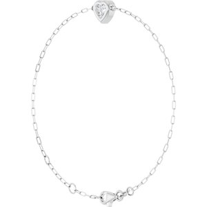 Heart & Paperclip-Style Link Bracelet