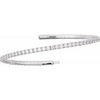 Half Accented Flexible Bangle Bracelet