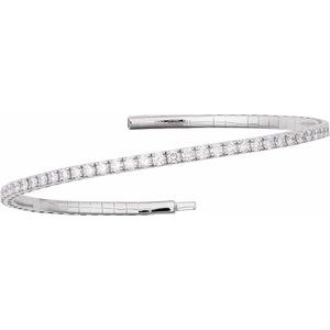 Half Accented Flexible Bangle Bracelet