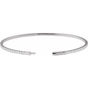 Half Accented Flexible Bangle Bracelet