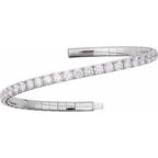 Half Accented Flexible Bangle Bracelet