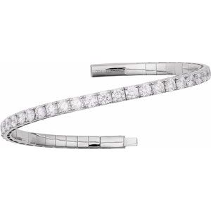 Half Accented Flexible Bangle Bracelet