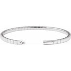 Half Accented Flexible Bangle Bracelet