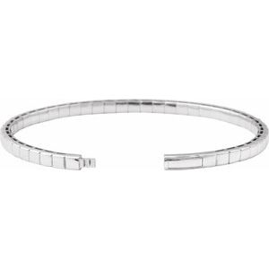 Half Accented Flexible Bangle Bracelet