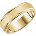 Lightweight Stepped-Edge Grooved Comfort-Fit Flat Band with Satin Finish