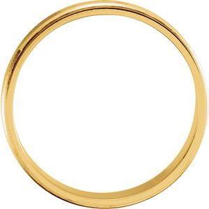 Lightweight Stepped-Edge Grooved Comfort-Fit Flat Band with Satin Finish