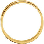 Lightweight Stepped-Edge Grooved Comfort-Fit Flat Band with Satin Finish