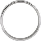 Stepped-Edge Grooved Comfort-Fit Flat Band