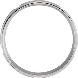Stepped-Edge Grooved Comfort-Fit Flat Band