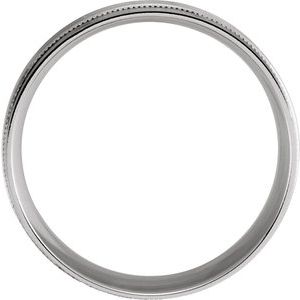 Lightweight Milgrain Grooved Comfort-Fit Flat Band