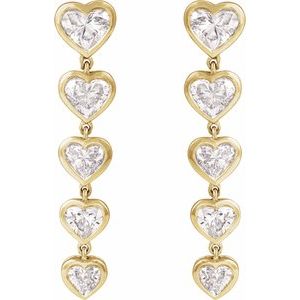 Lab-Grown Diamond Heart Earrings