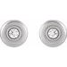Bezel-Set Puffed Stud Earrings