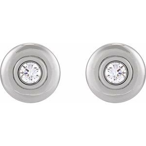 Bezel-Set Puffed Stud Earrings