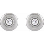 Bezel-Set Puffed Stud Earrings