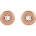 Bezel-Set Puffed Stud Earrings