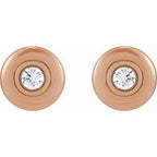 Bezel-Set Puffed Stud Earrings