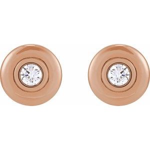 Bezel-Set Puffed Stud Earrings