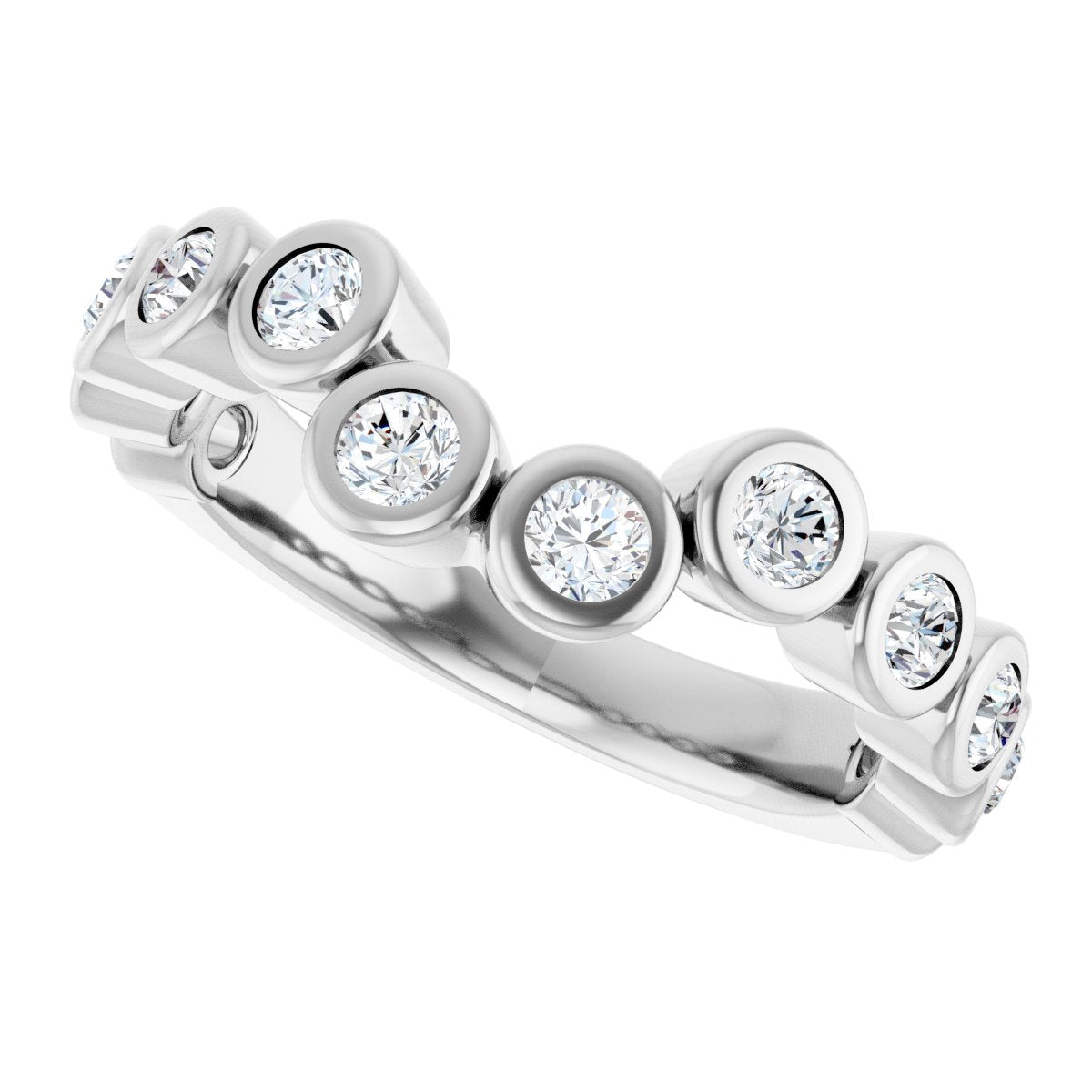 Bezel-Set Accented Engagement Ring or Band