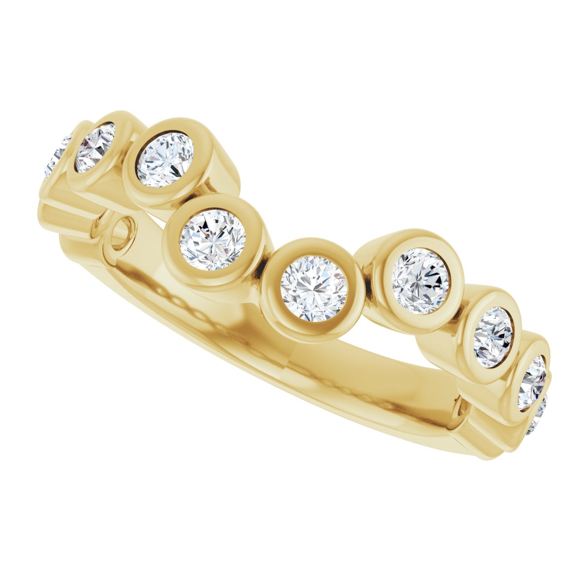 Bezel-Set Accented Engagement Ring or Band
