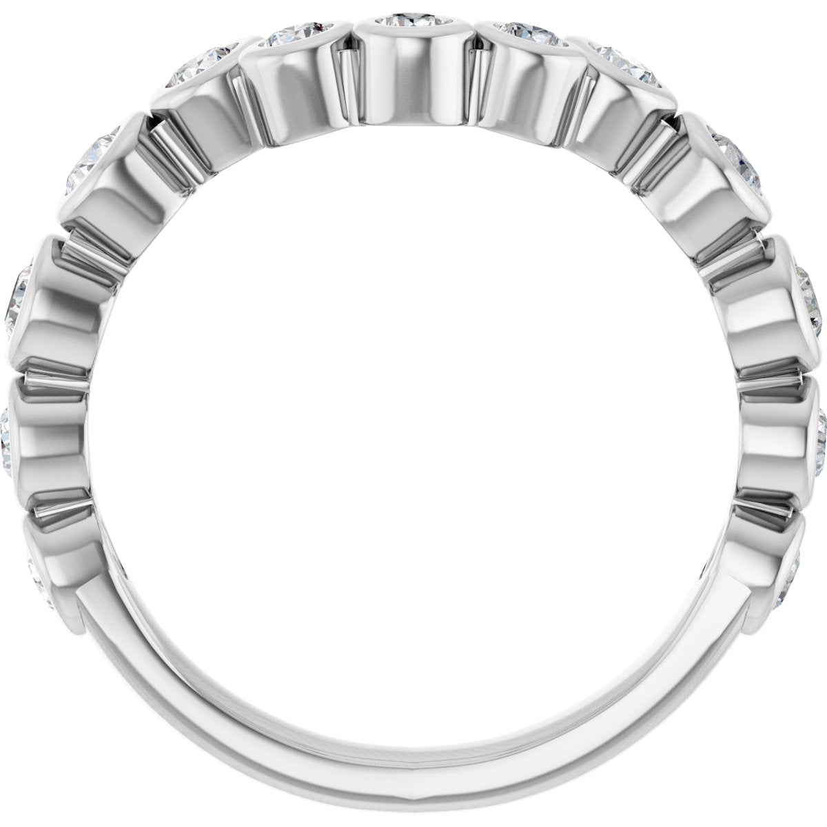 Bezel-Set Accented Engagement Ring or Band