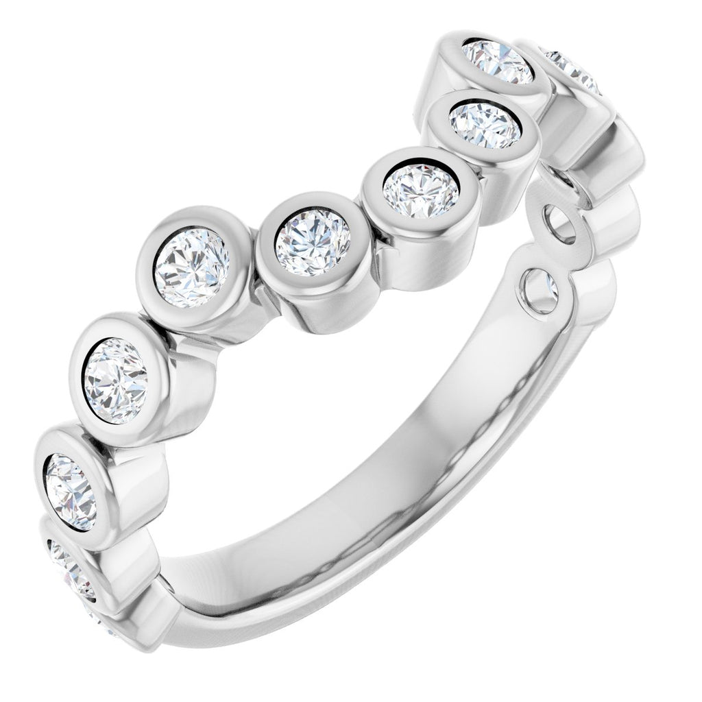 Bezel-Set Accented Engagement Ring or Band