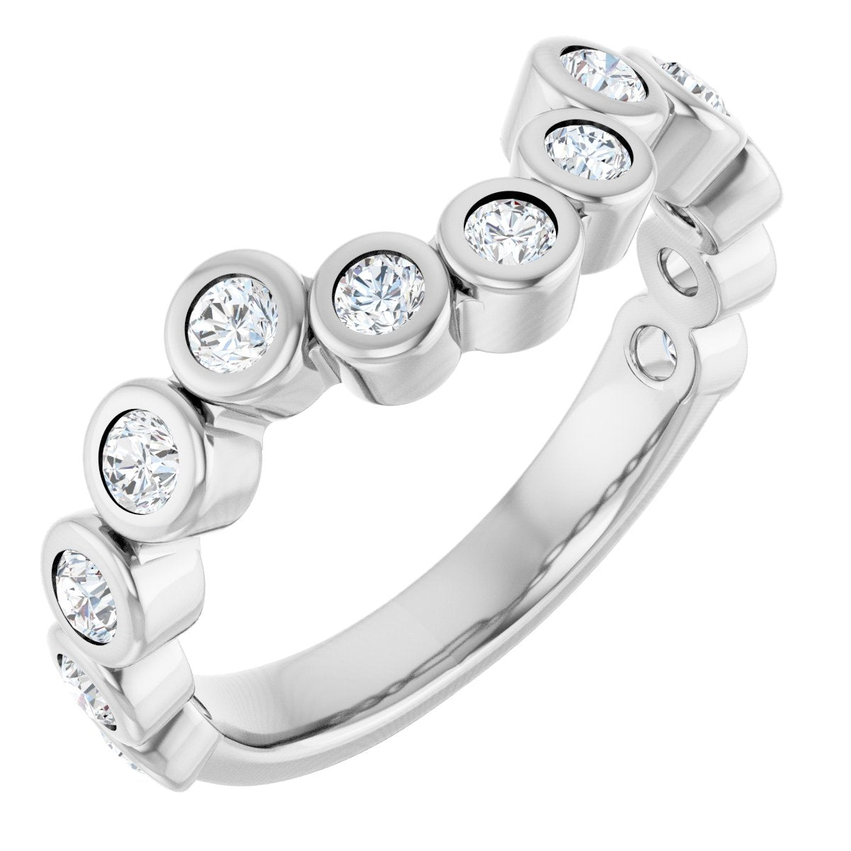 Bezel-Set Accented Engagement Ring or Band