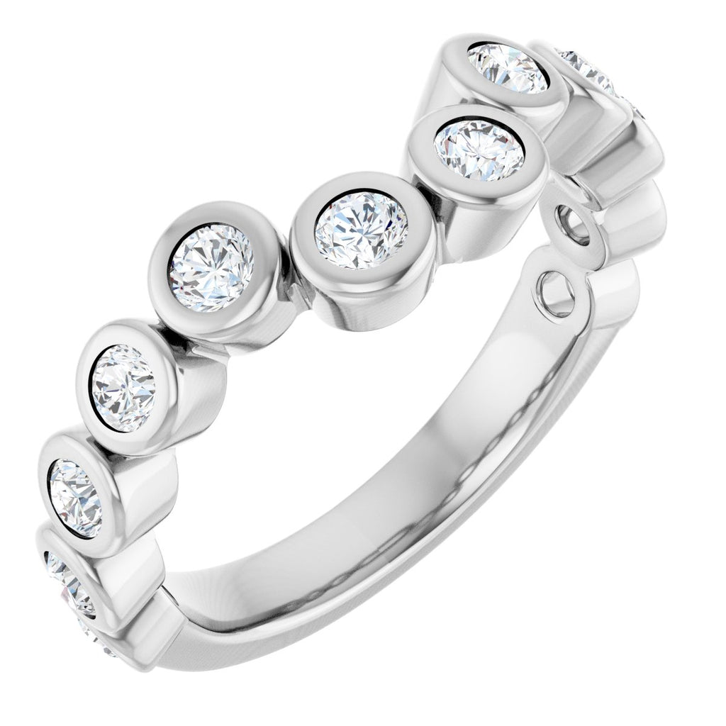 Bezel-Set Accented Engagement Ring or Band
